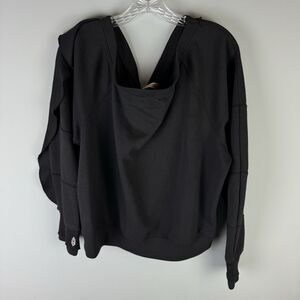 Free People Movement Flounce Tech One Shoulder Ruffle Women's Medium Black